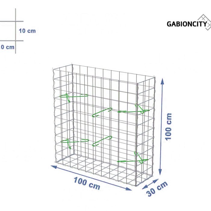 Gabionový koš 100x30x100 cm