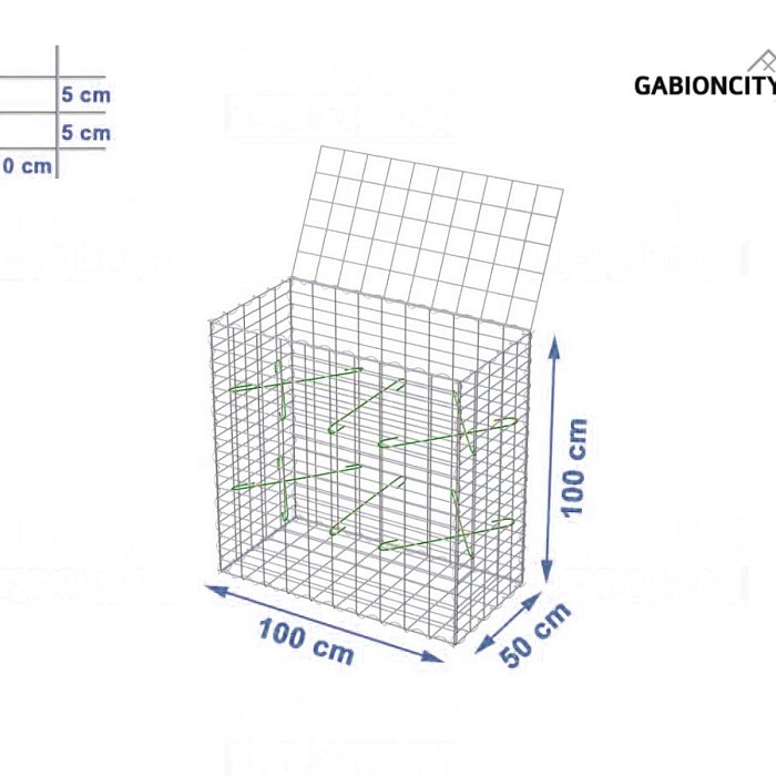 Gabionový koš 100x50x100 cm