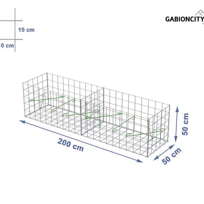 Gabionový koš 200x50x50 cm