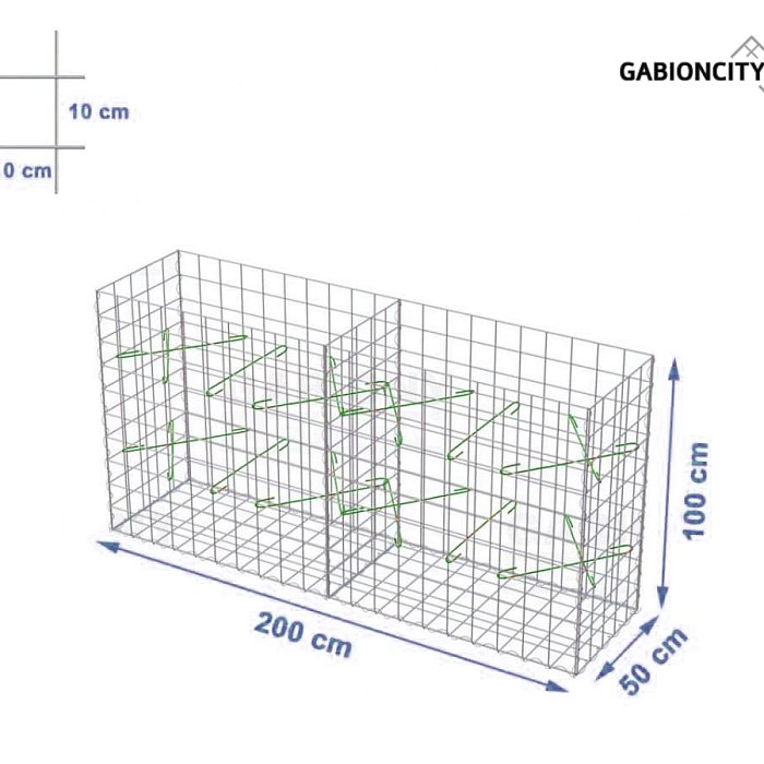 Gabionový koš 200x50x100 cm